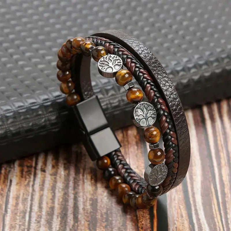 Punk Style Leather Men's Bracelet - WOWihte
