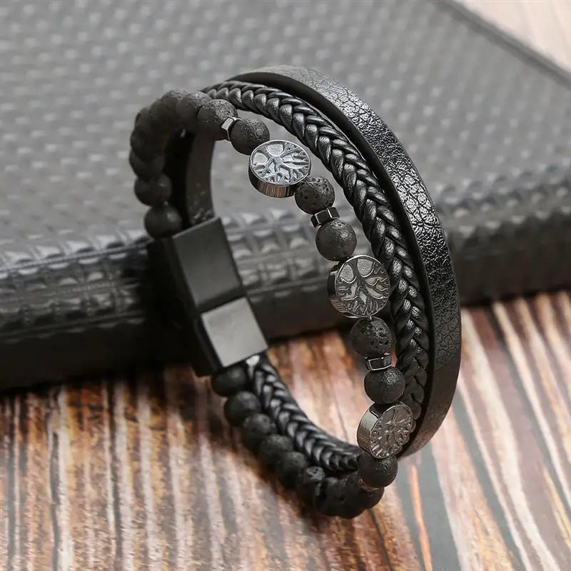Punk Style Leather Men's Bracelet - WOWihte