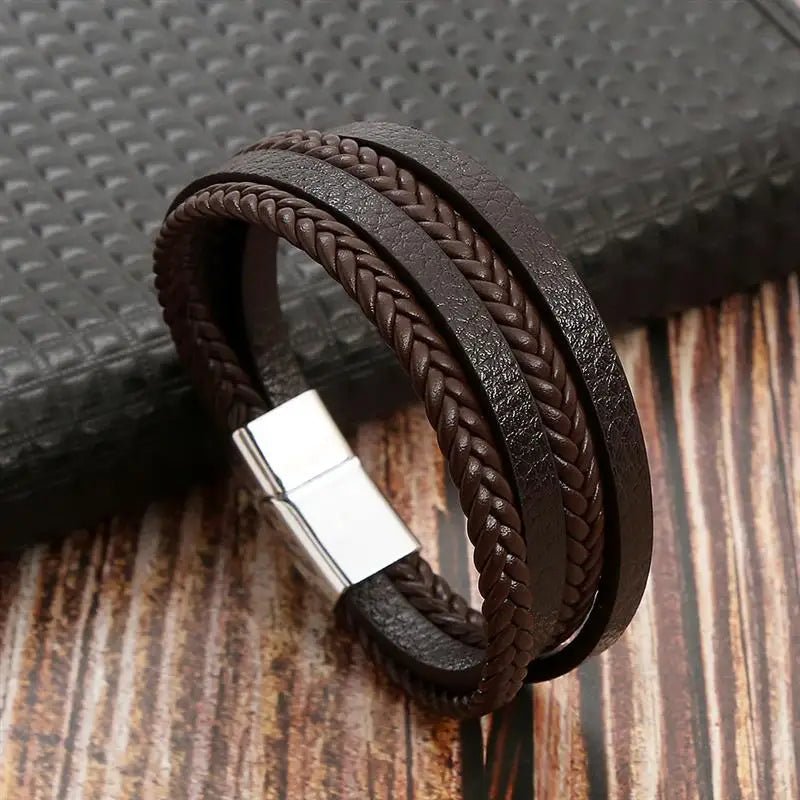 Punk Style Leather Men's Bracelet - WOWihte
