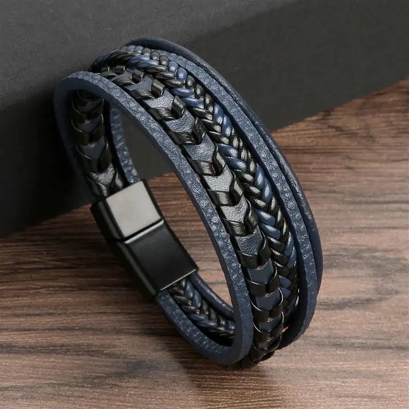 Punk Style Leather Men's Bracelet - WOWihte