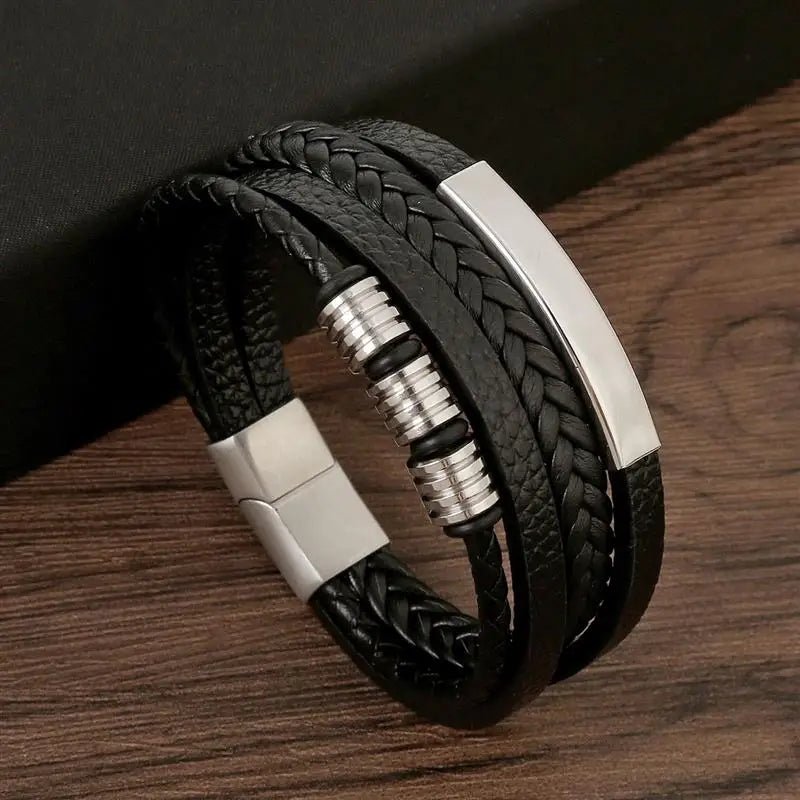 Punk Style Leather Men's Bracelet - WOWihte