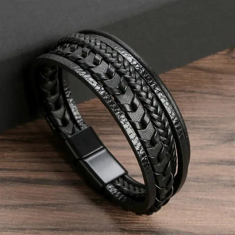 Punk Style Leather Men's Bracelet - WOWihte