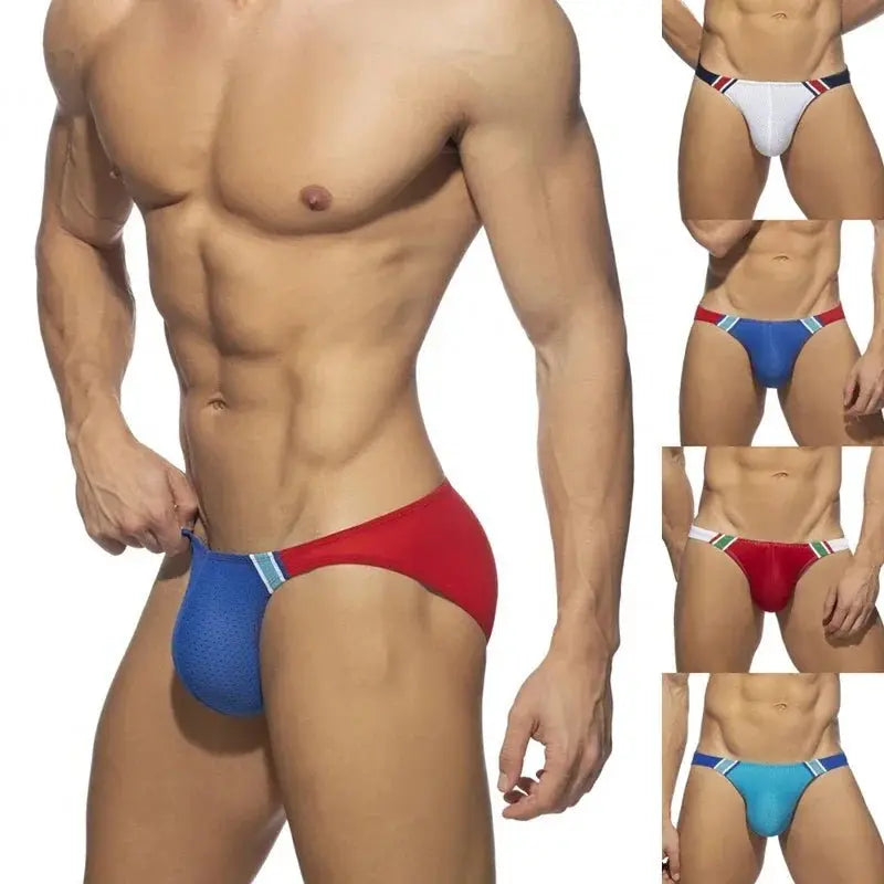 Push - Up Mesh Swim Thongs - WOWihte