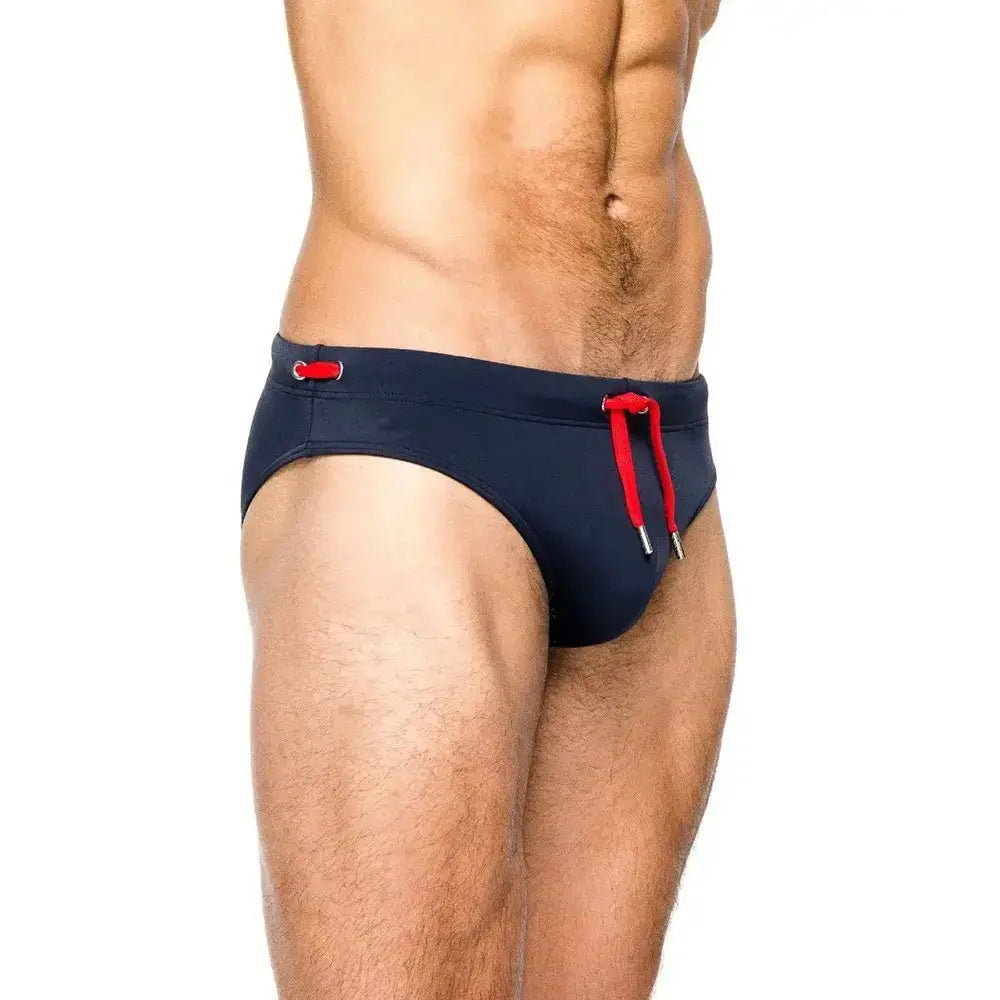 Push - Up Patchwork Swim Briefs - WOWihte