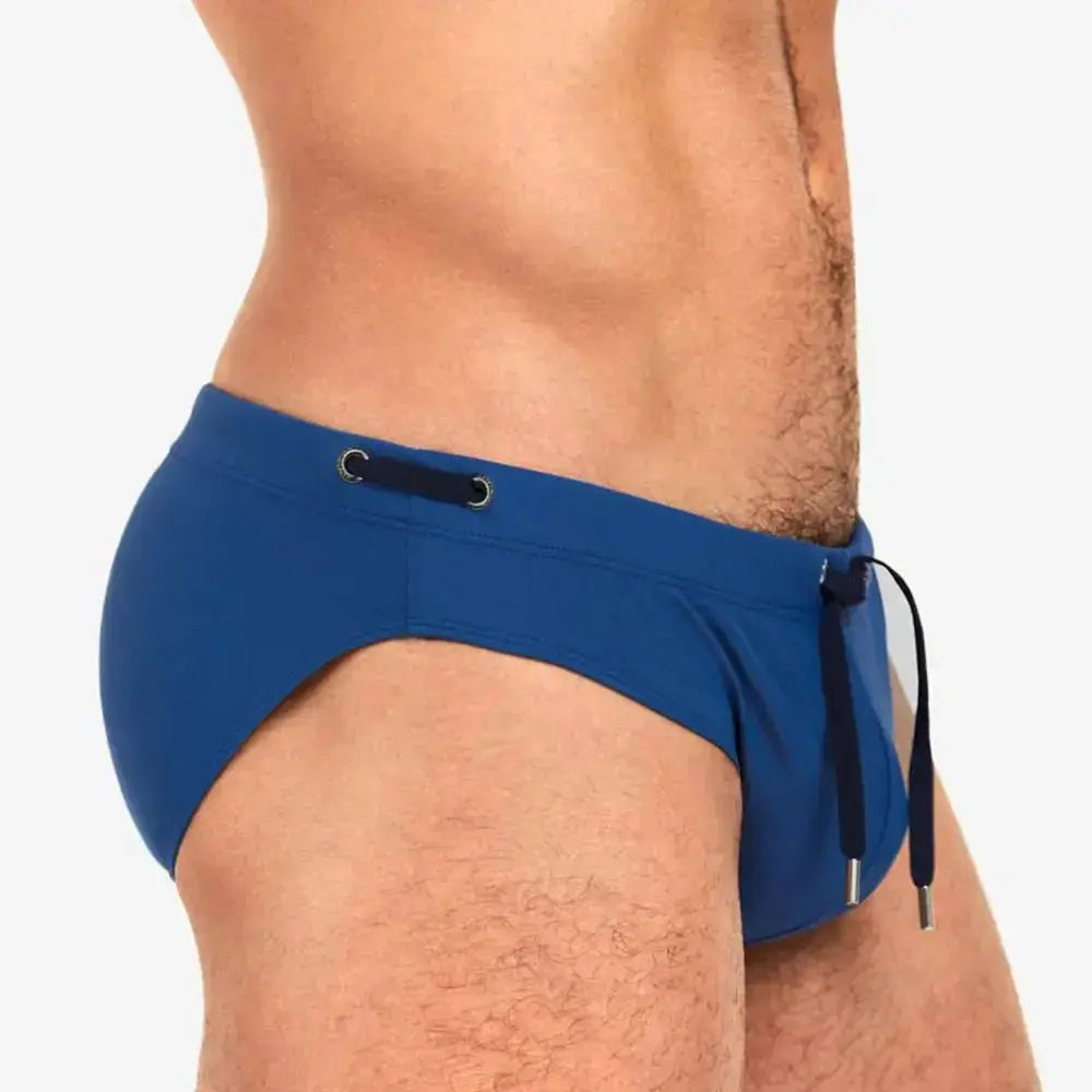Push - Up Patchwork Swim Briefs - WOWihte