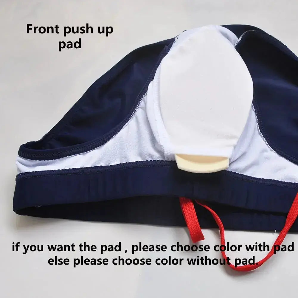Push - Up Patchwork Swim Briefs - WOWihte