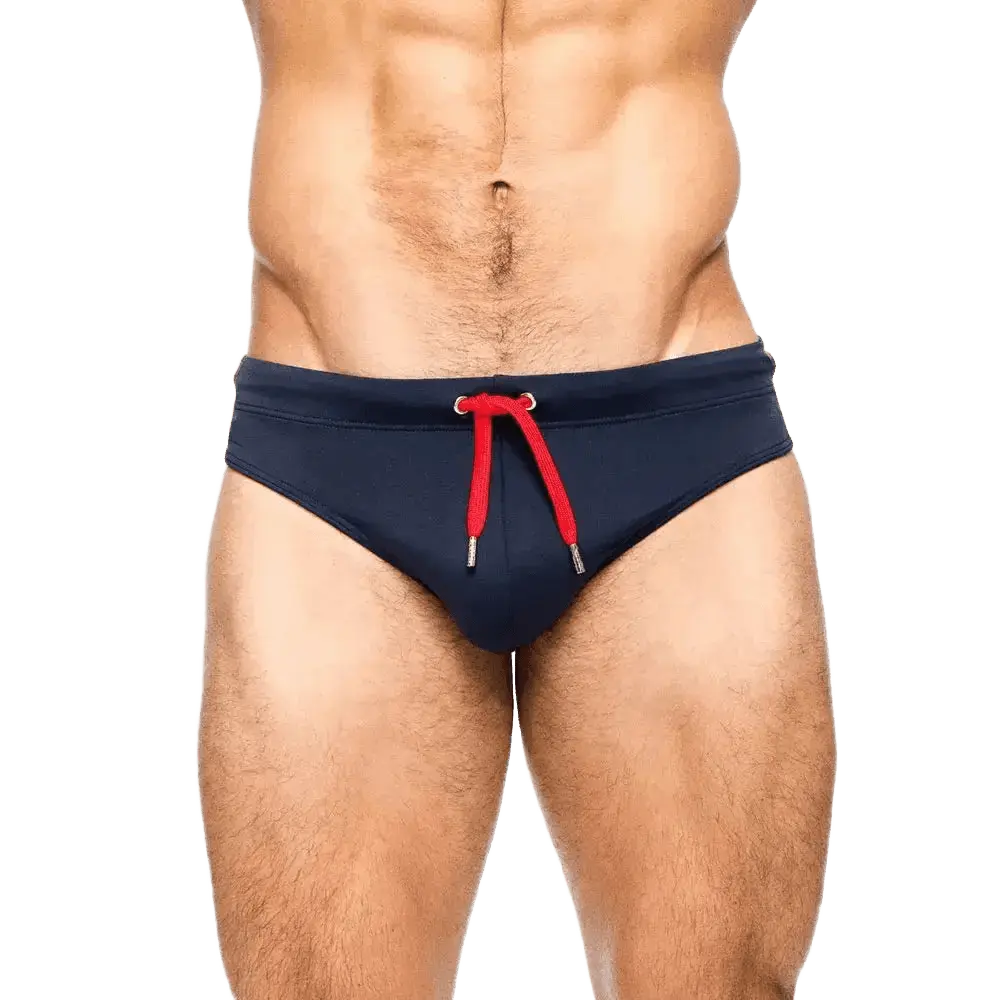 Push - Up Patchwork Swim Briefs - WOWihte