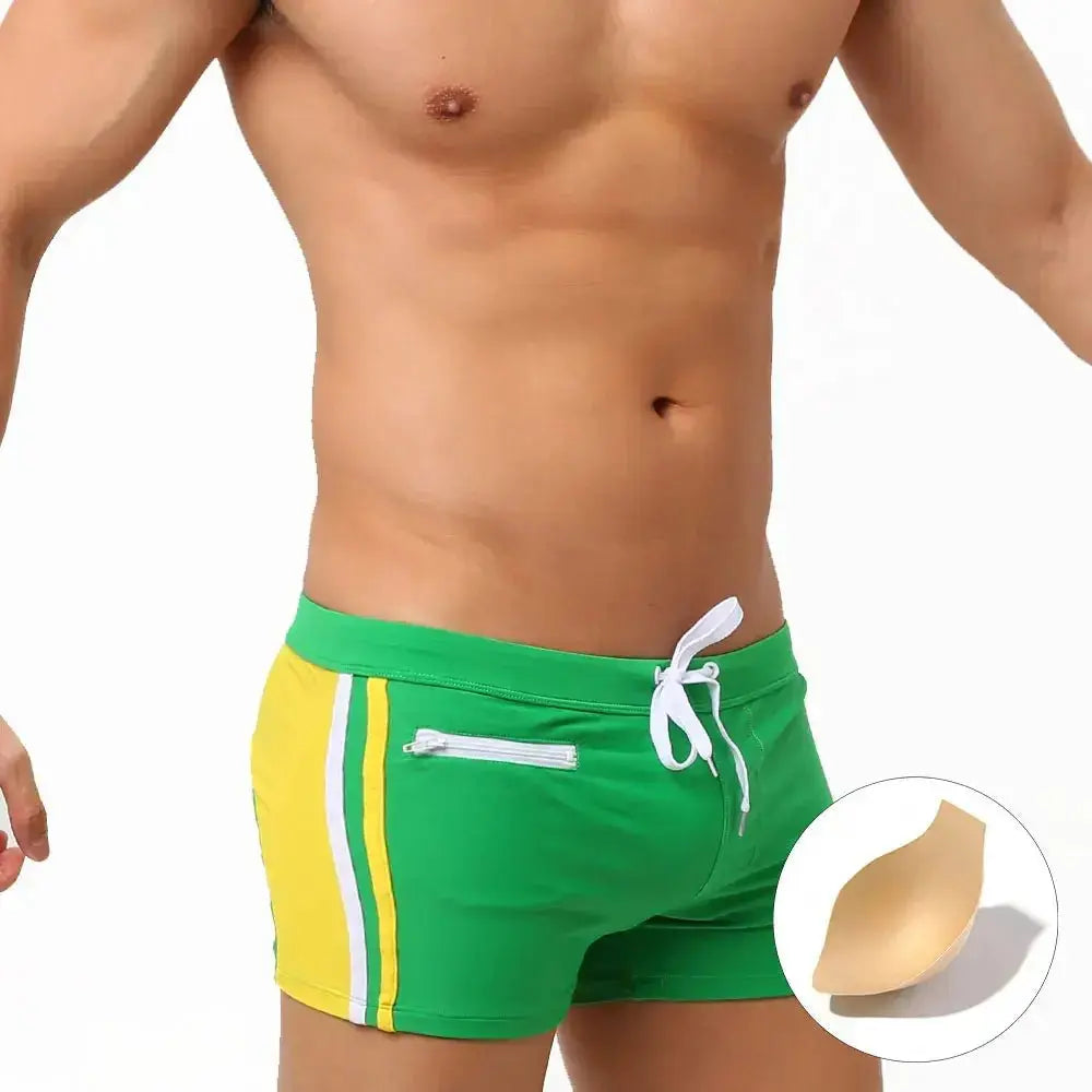 Push - Up Pocket Swim Trunks - WOWihte