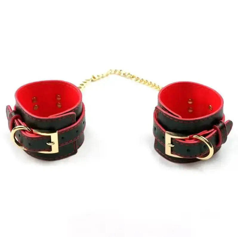PVC Leather Handcuffs Ankle Cuff Restraints Bondage Bracelet BDSM Woman Erotic Adult Cosplay Sex Toys For Couples Women% - WOWihte