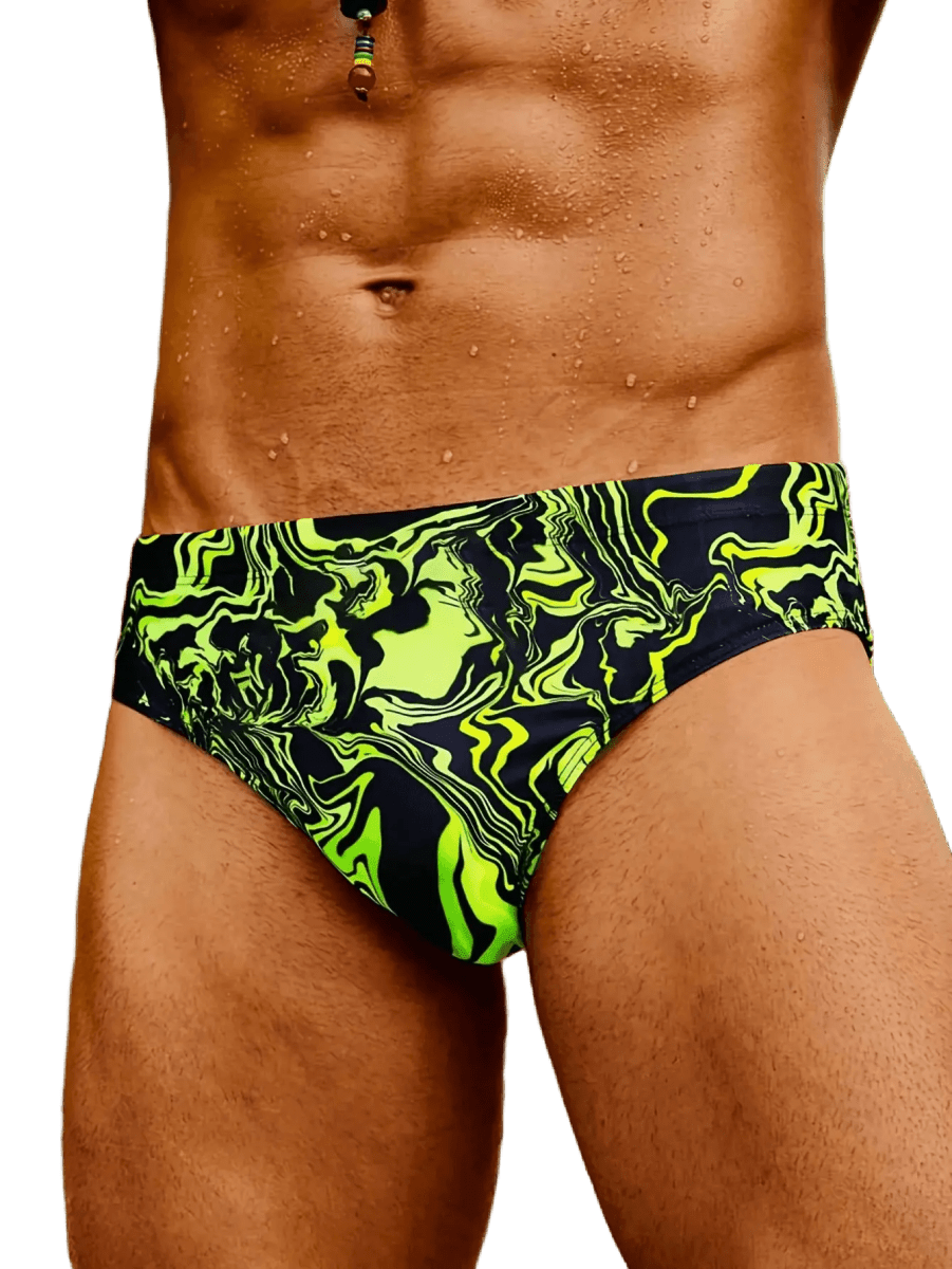 Quick - Drying Patterned Swim Briefs - WOWihte