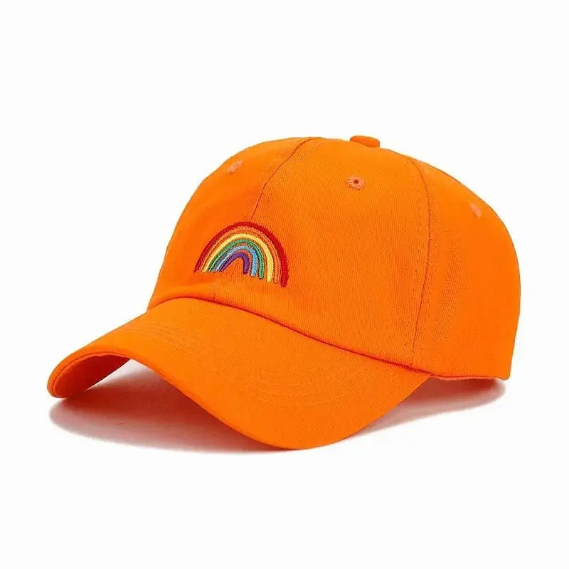 Rainbow Embroidered Cotton Baseball Cap - WOWihte