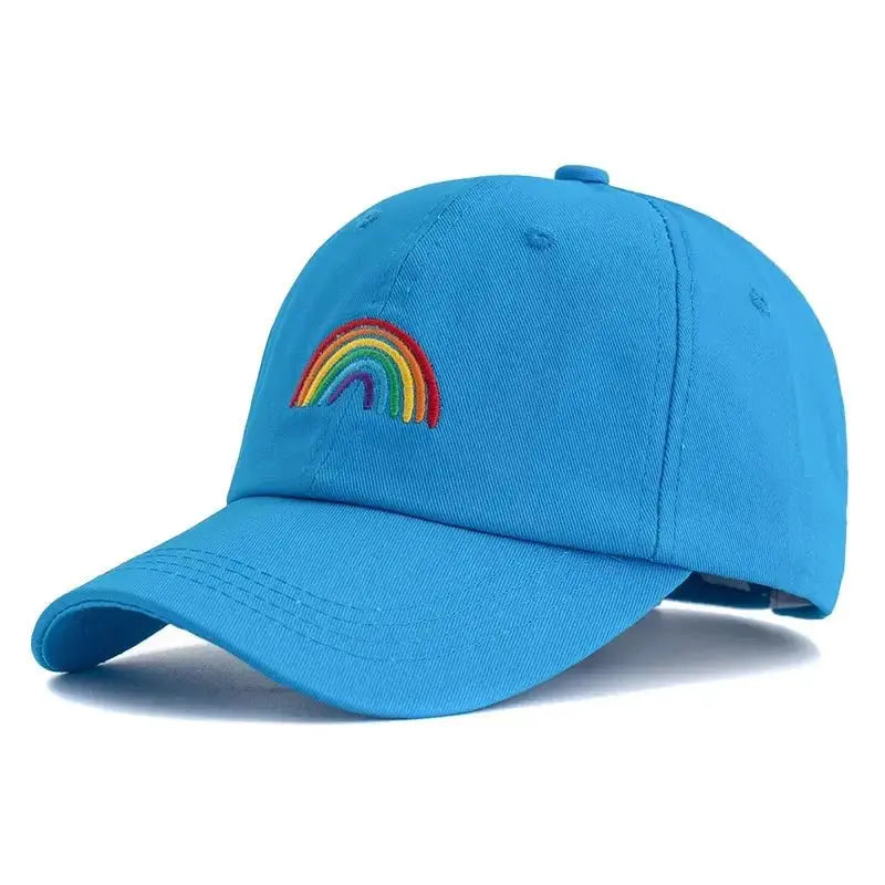 Rainbow Embroidered Cotton Baseball Cap - WOWihte