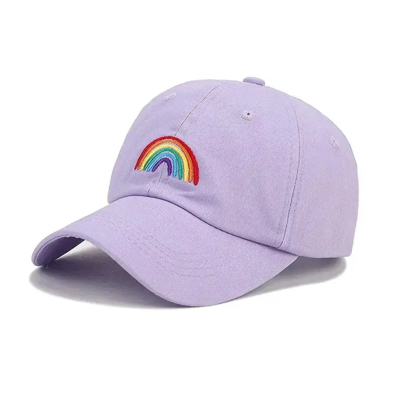Rainbow Embroidered Cotton Baseball Cap - WOWihte