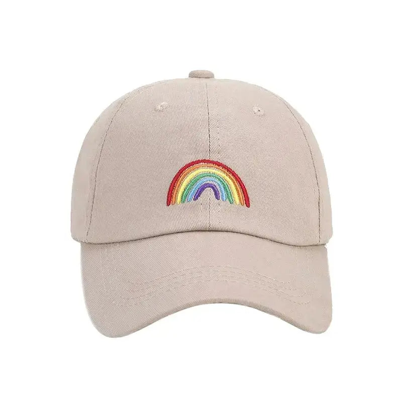 Rainbow Embroidered Cotton Baseball Cap - WOWihte
