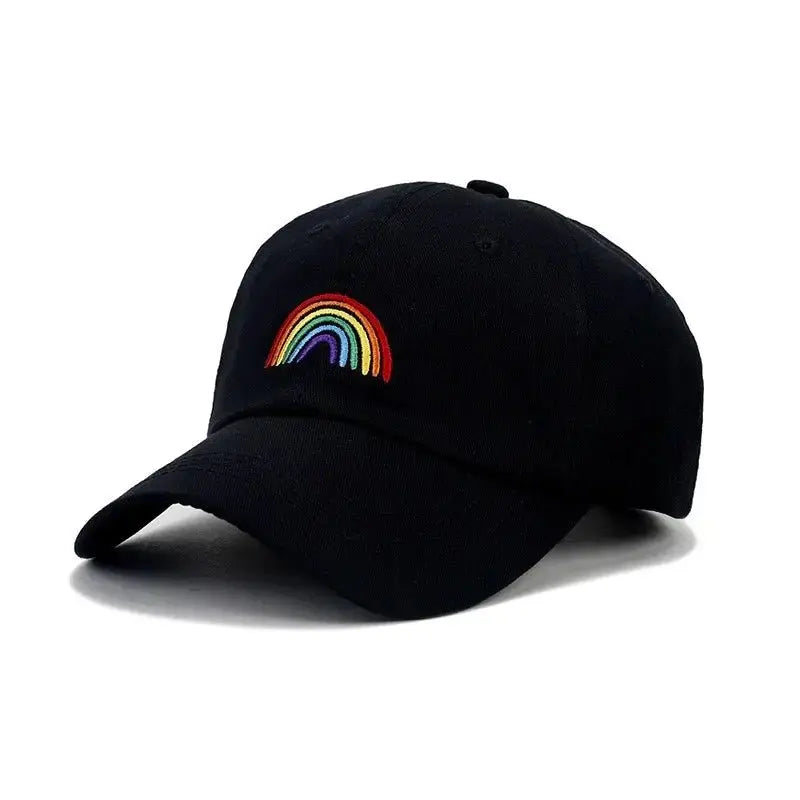 Rainbow Embroidered Cotton Baseball Cap - WOWihte