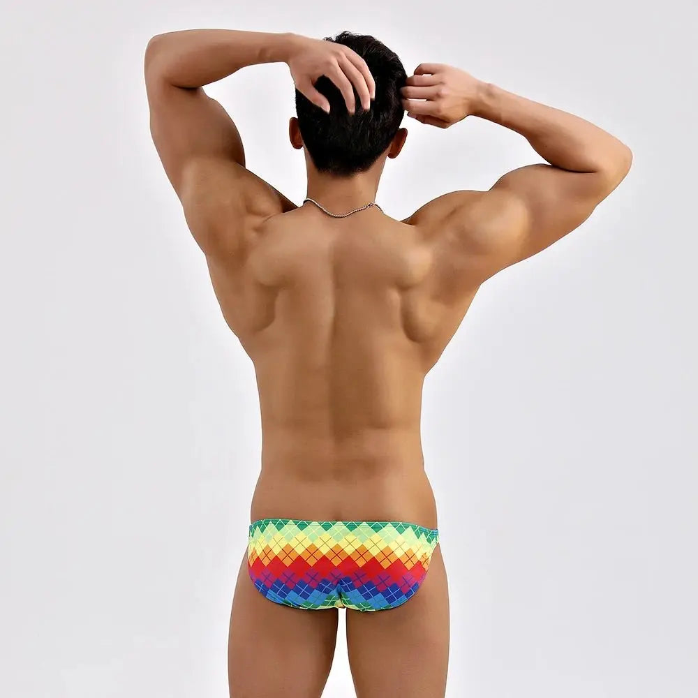 Rainbow Grid Swimwear - WOWihte
