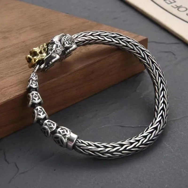 Retro Pixiu Silver Plated Bracelet - WOWihte