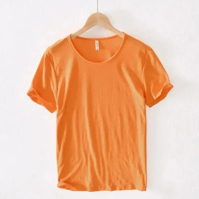 Retro Raw Edge Cotton Tee - WOWihte