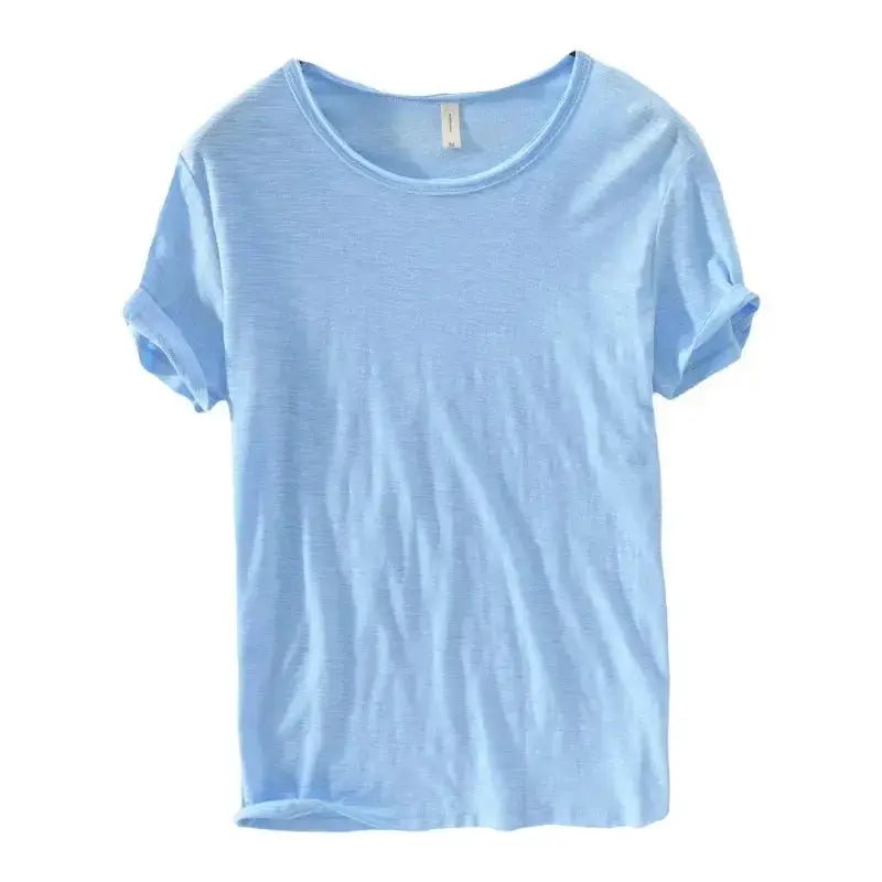 Retro Raw Edge Cotton Tee - WOWihte