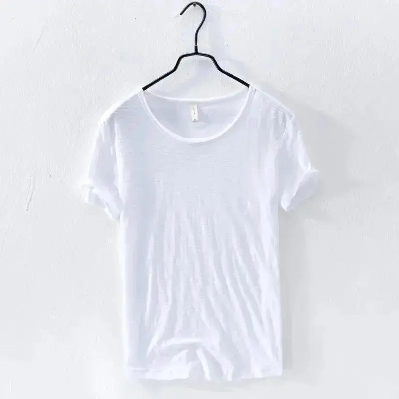 Retro Raw Edge Cotton Tee - WOWihte