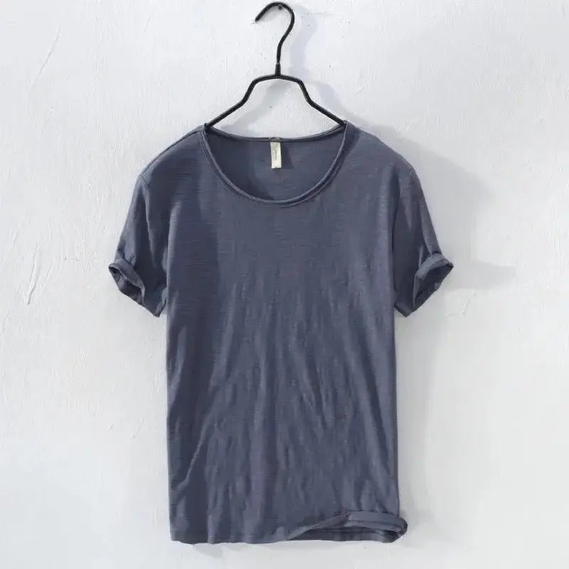 Retro Raw Edge Cotton Tee - WOWihte