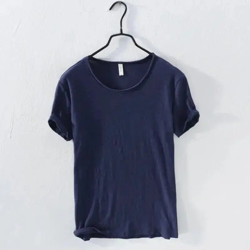 Retro Raw Edge Cotton Tee - WOWihte