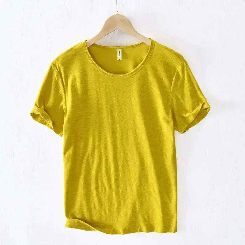 Retro Raw Edge Cotton Tee - WOWihte