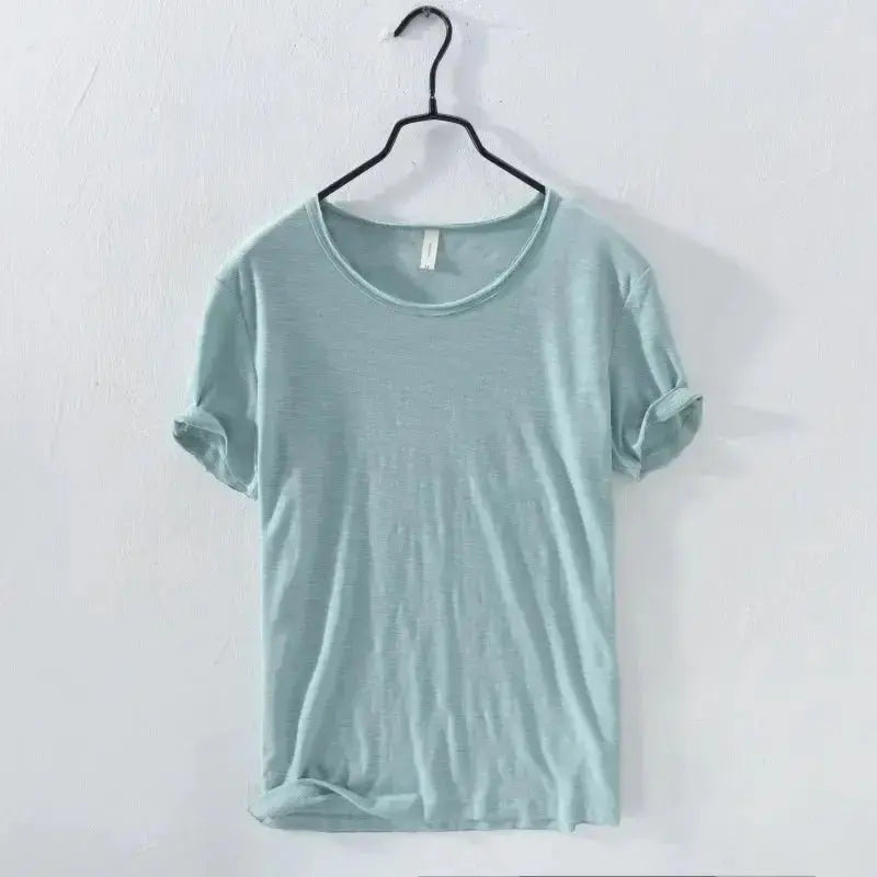Retro Raw Edge Cotton Tee - WOWihte