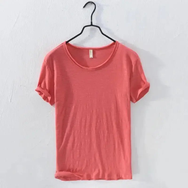 Retro Raw Edge Cotton Tee - WOWihte