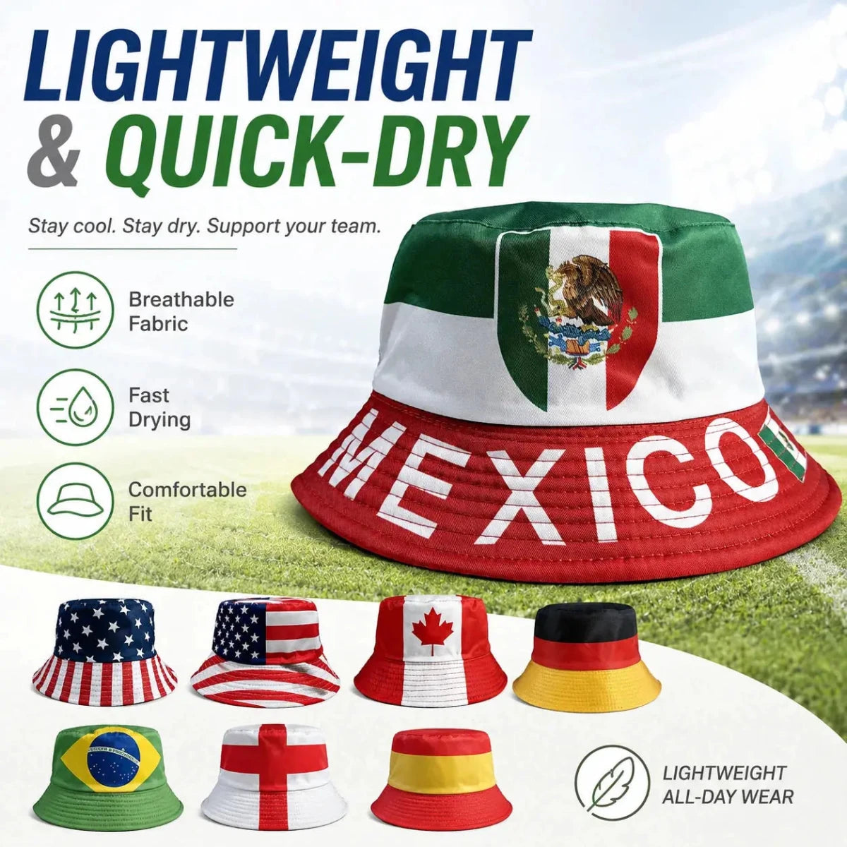 Reversible Flag Print Bucket Hat - WOWihte