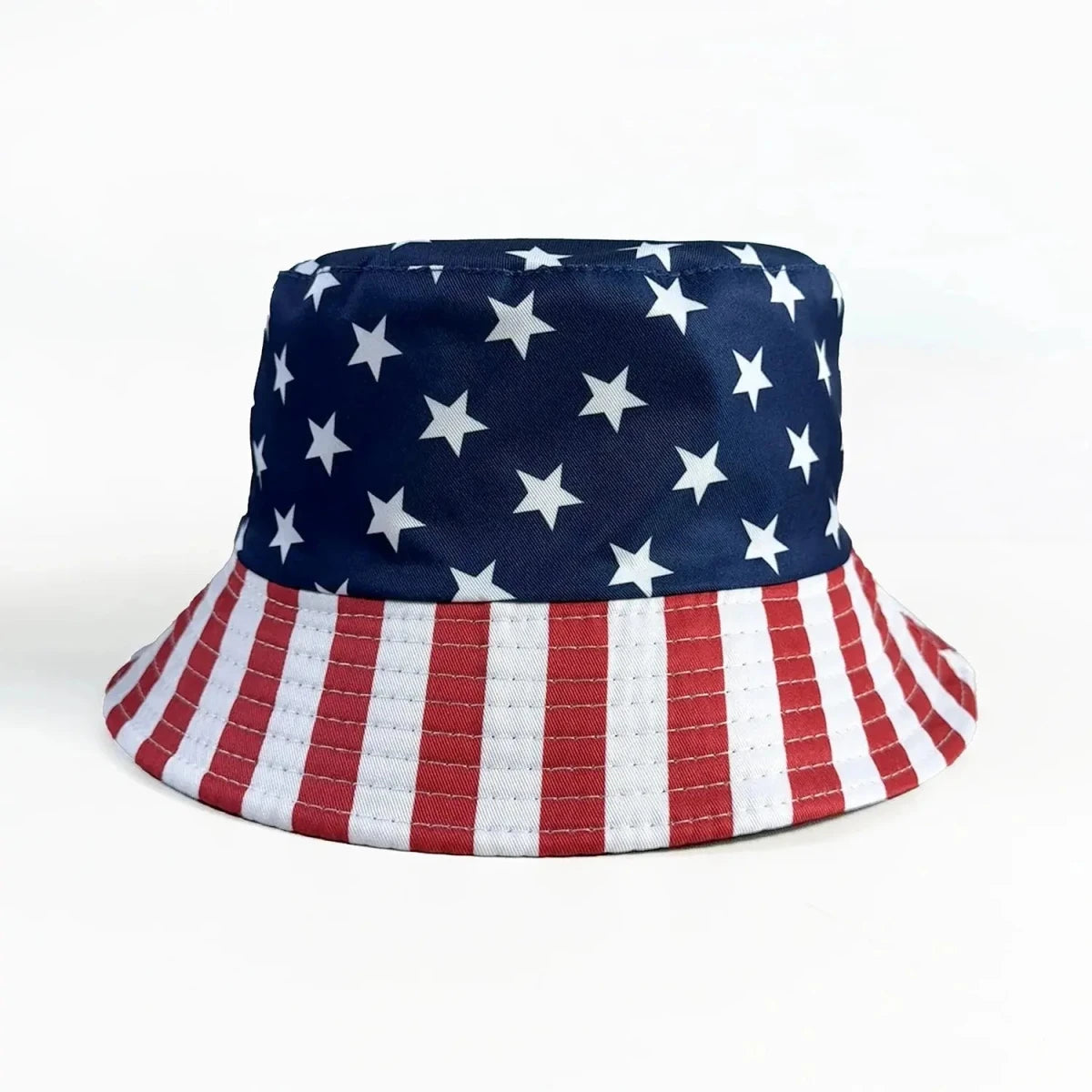 Reversible Flag Print Bucket Hat - WOWihte