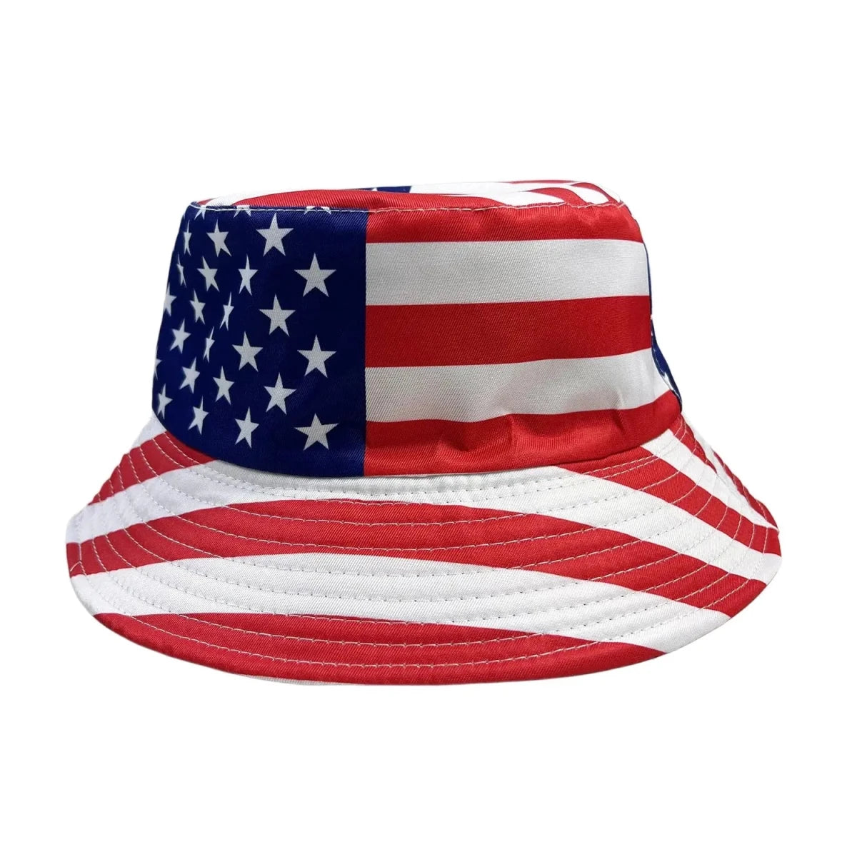 Reversible Flag Print Bucket Hat - WOWihte