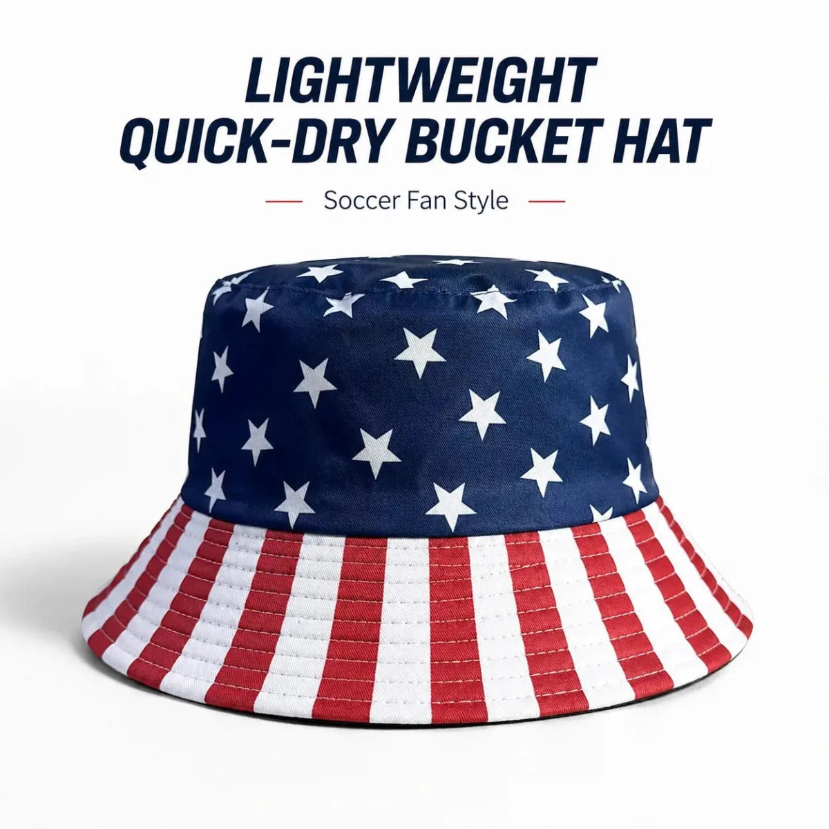 Reversible Flag Print Bucket Hat - WOWihte