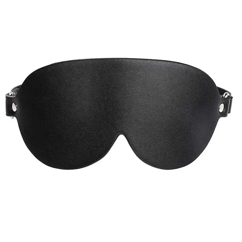 Riveted PU Leather Blindfold Mask - WOWihte