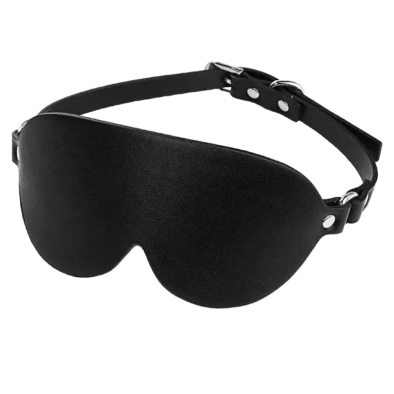 Riveted PU Leather Blindfold Mask - WOWihte