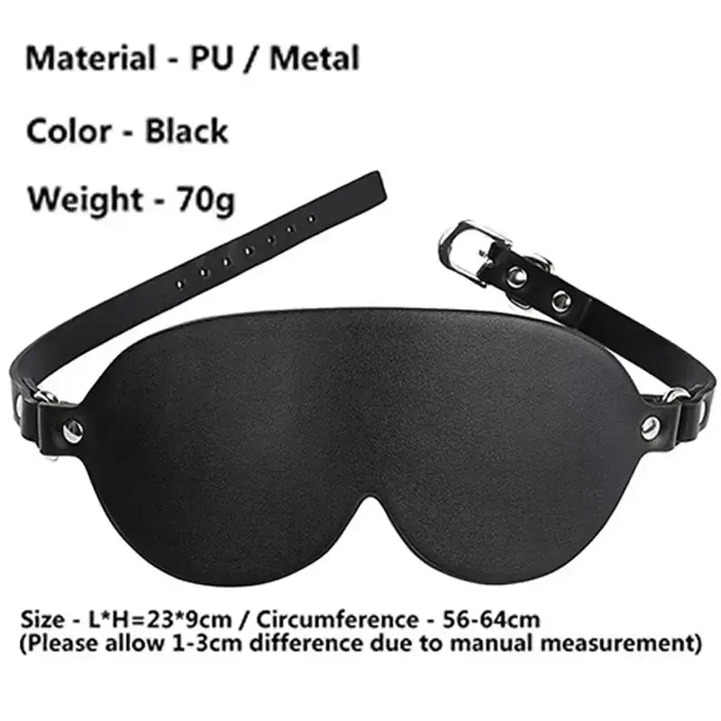 Riveted PU Leather Blindfold Mask - WOWihte