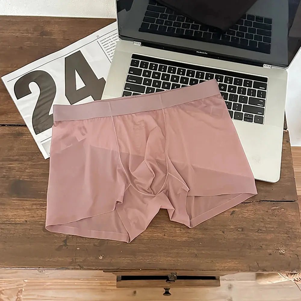 Seamless Ice Silk Boxer Shorts - WOWihte