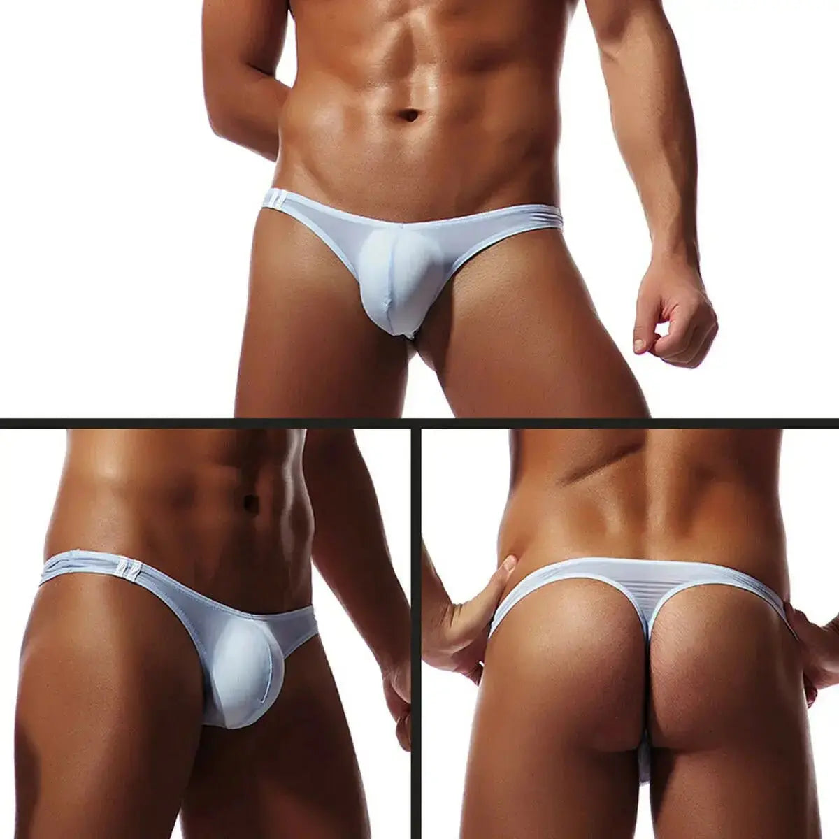 Seamless Ice Silk Men's Briefs - WOWihte