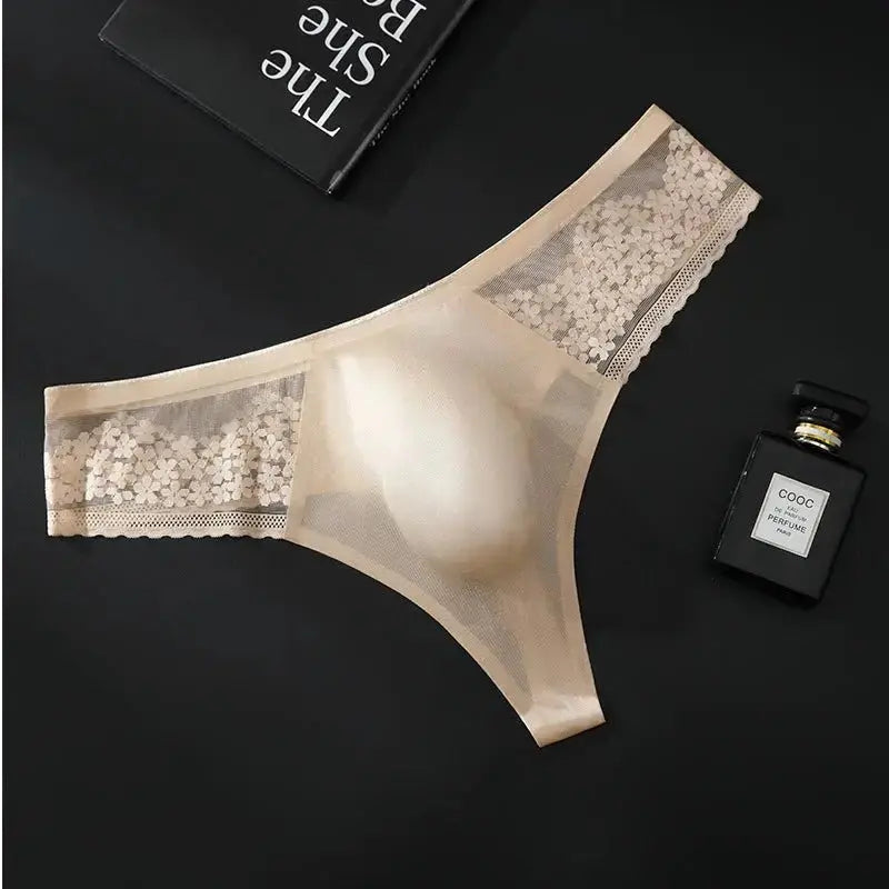 Seamless Lace 3D Men's Thong - WOWihte