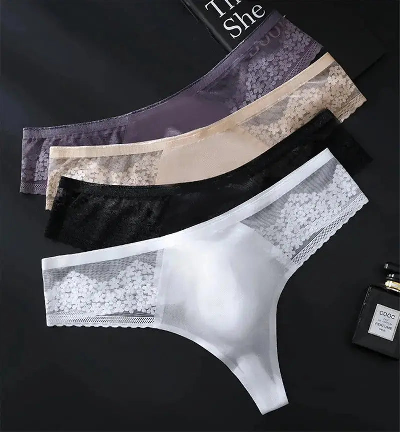 Seamless Lace 3D Men's Thong - WOWihte