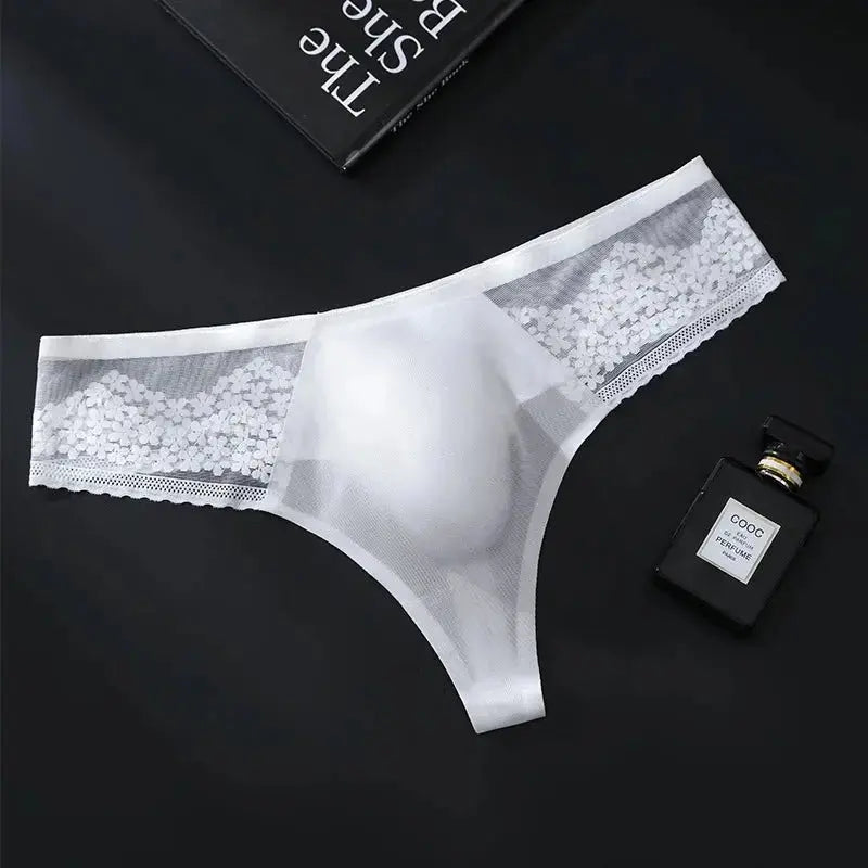 Seamless Lace 3D Men's Thong - WOWihte
