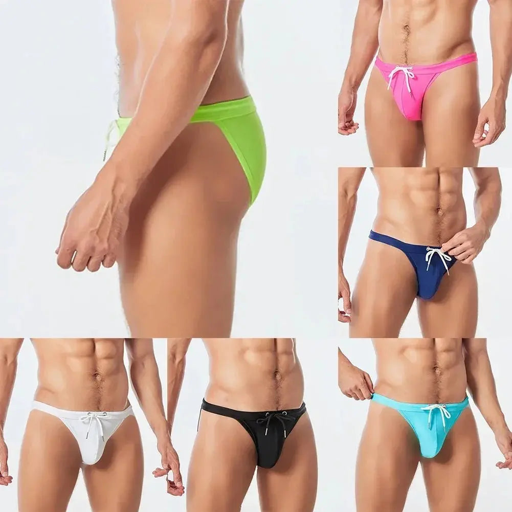 Seamless Low Waist Swim Briefs - WOWihte