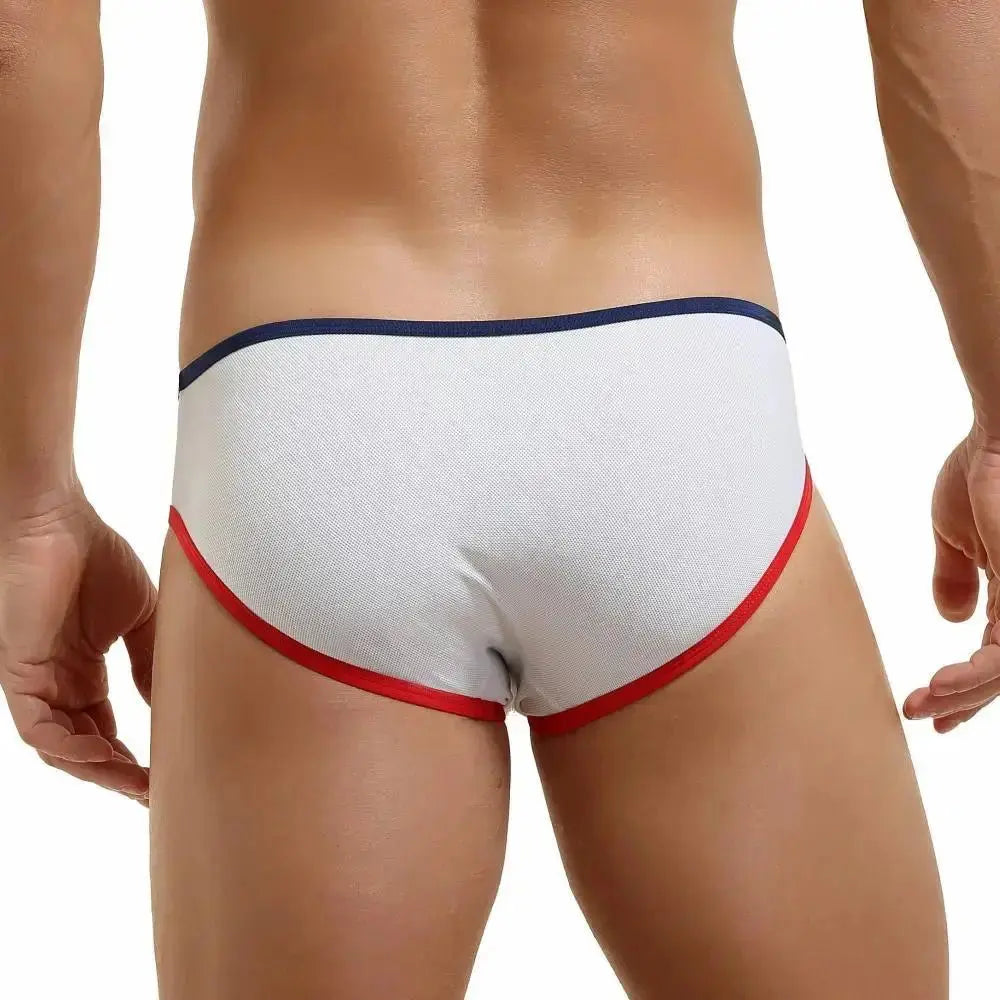 SEOBEAN New Men's Briefs Breathable Mesh Underwear Bikini Underpants Sexy Briefs Fashion Male Panties - WOWihte