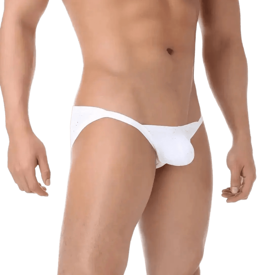 Sequin Shiny Low-Rise Bikini Briefs - WOWihte