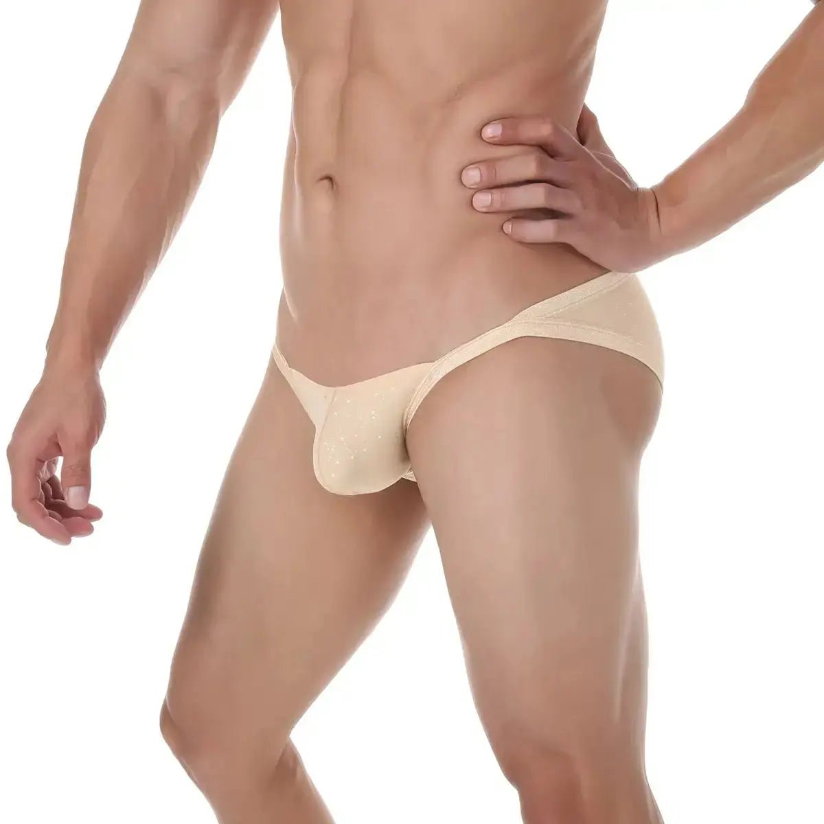Sequin Shiny Low-Rise Bikini Briefs - WOWihte