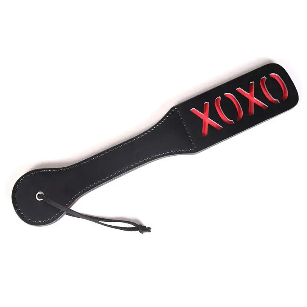 Sex Red Heart XOXO Hollow Out Words Flirting BDSM Toys Paddle Split Whip Hollow out Flogger Sexy Adults Products for Lovers - WOWihte
