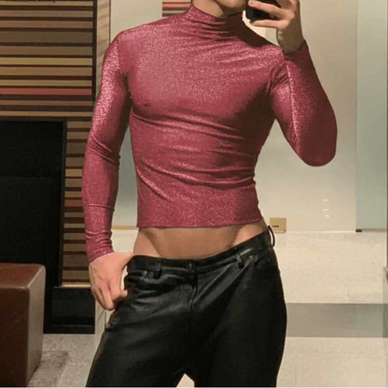 Sexy Breathable Mesh Turtleneck Tee - WOWihte