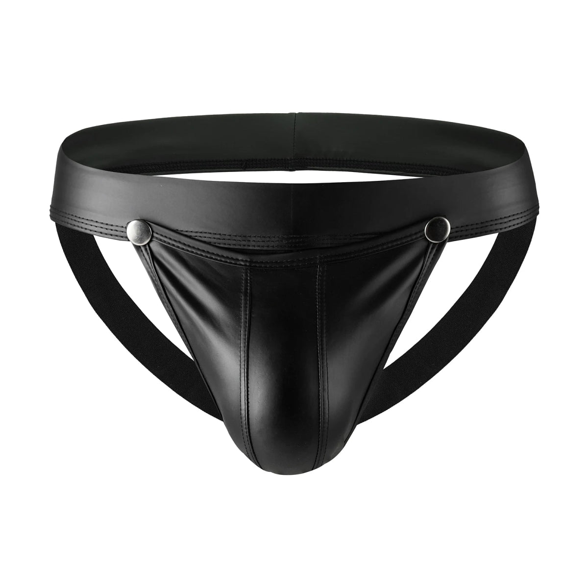 Sexy Faux Leather Bulge Jockstrap - WOWihte