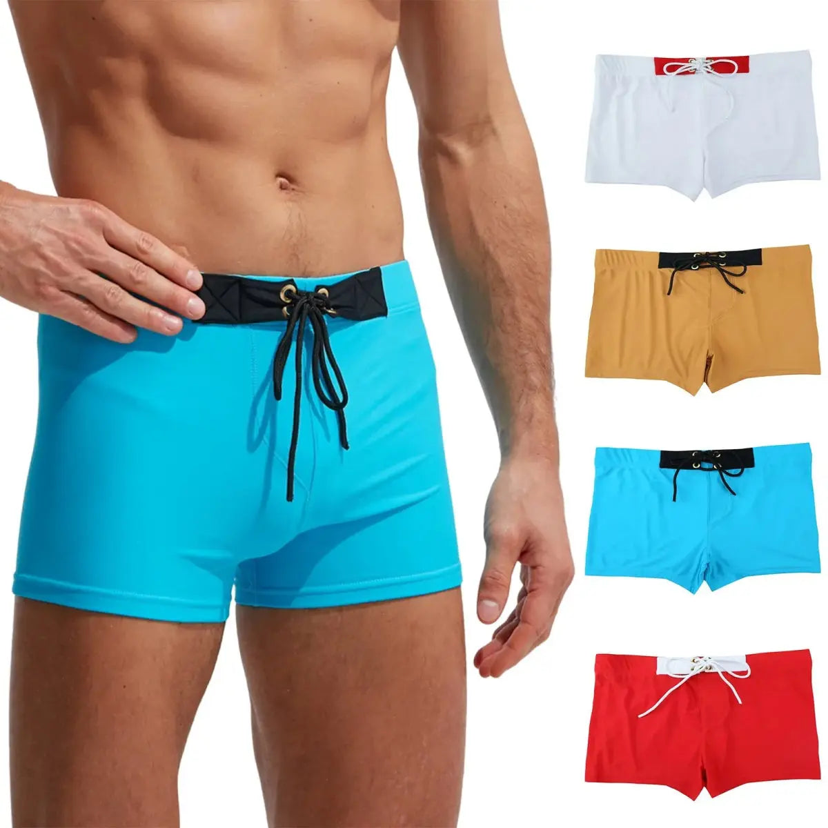 Sexy Gradient Men's Swim Trunks - WOWihte