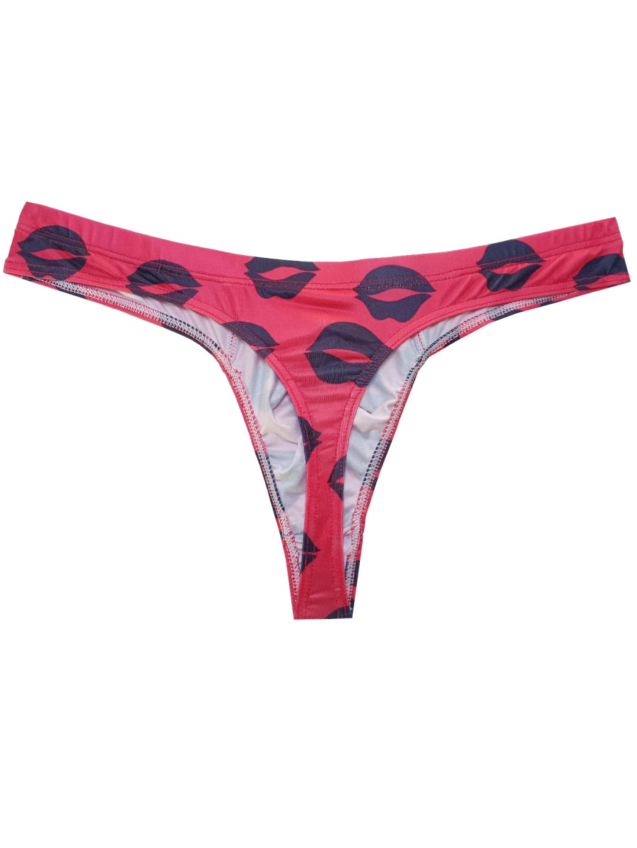 Sexy Low - Rise Mouthprint Thong - WOWihte